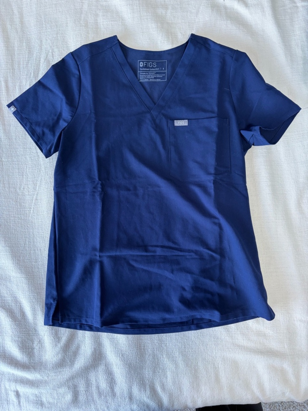 Figs Navy V-Neck Scrub Top